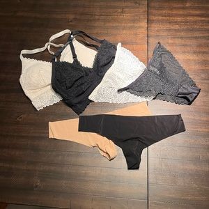 Auden bralette/panty set and thongs